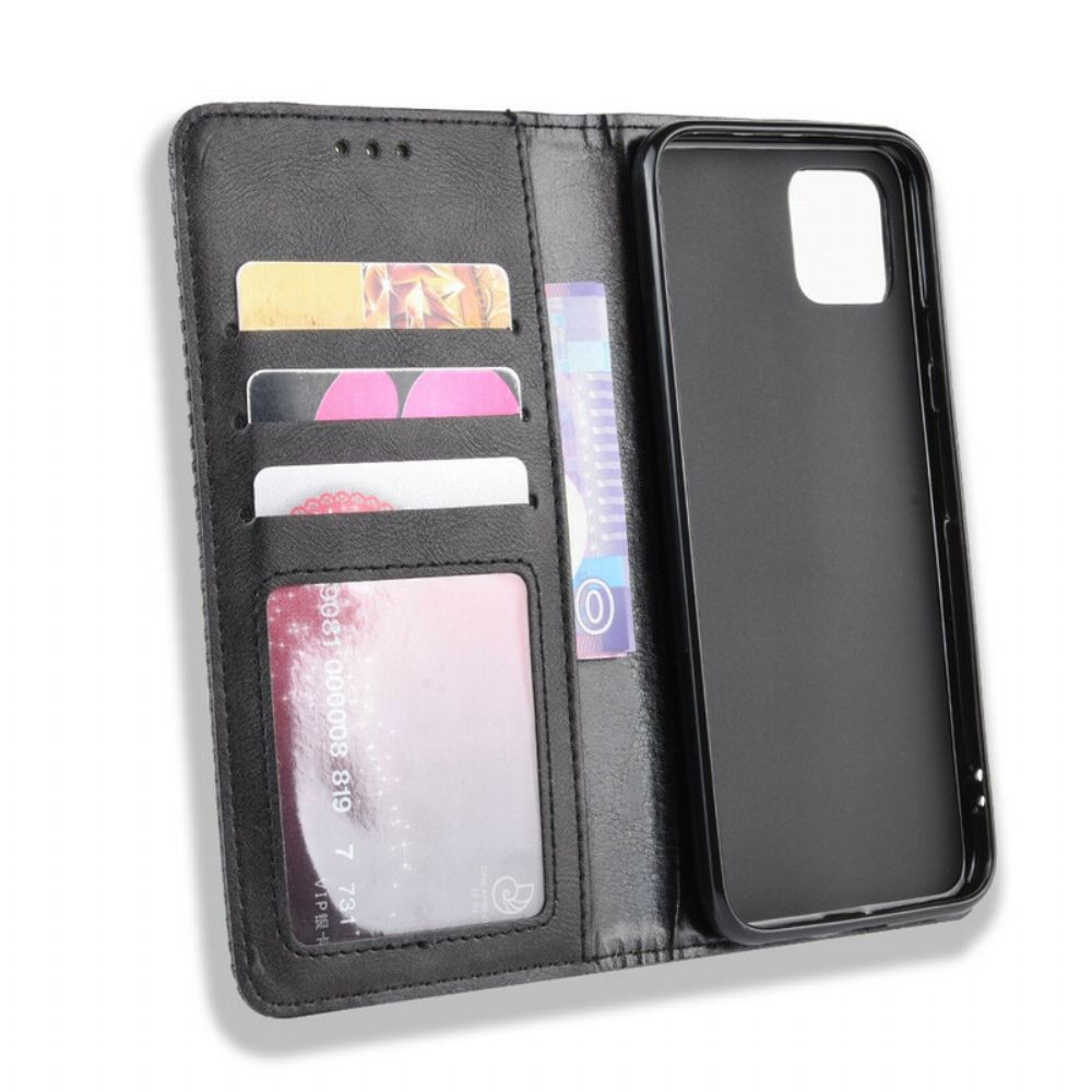 Bescherming Hoesje voor Google Pixel 4 Folio-hoesje Vintage Gestileerd Leereffect