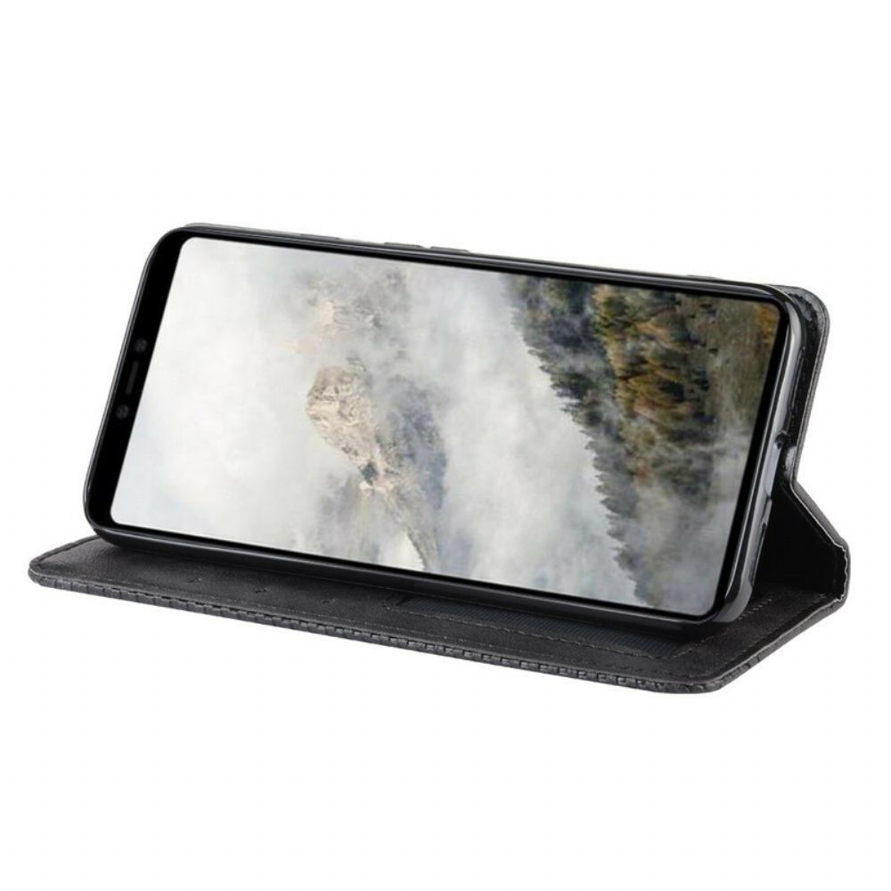 Bescherming Hoesje voor Google Pixel 4 Folio-hoesje Vintage Gestileerd Leereffect