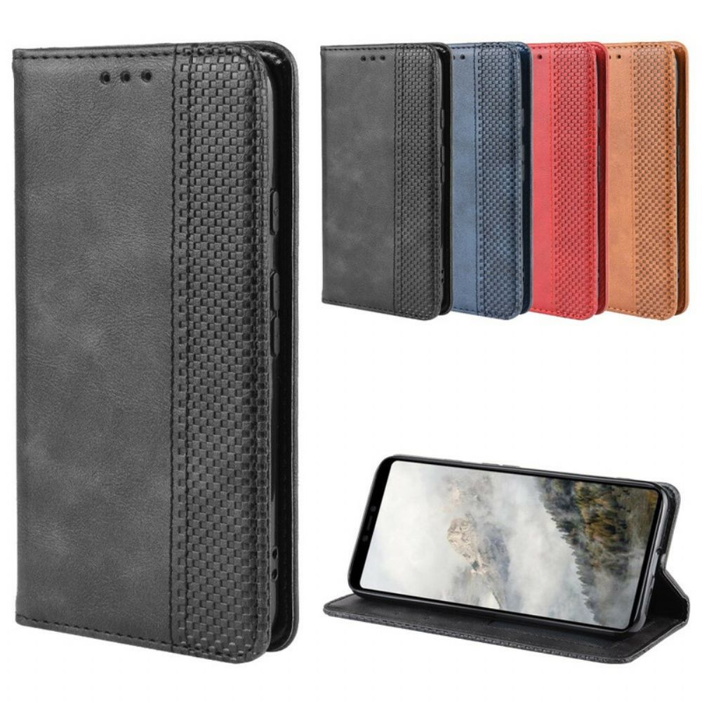 Bescherming Hoesje voor Google Pixel 4 Folio-hoesje Vintage Gestileerd Leereffect