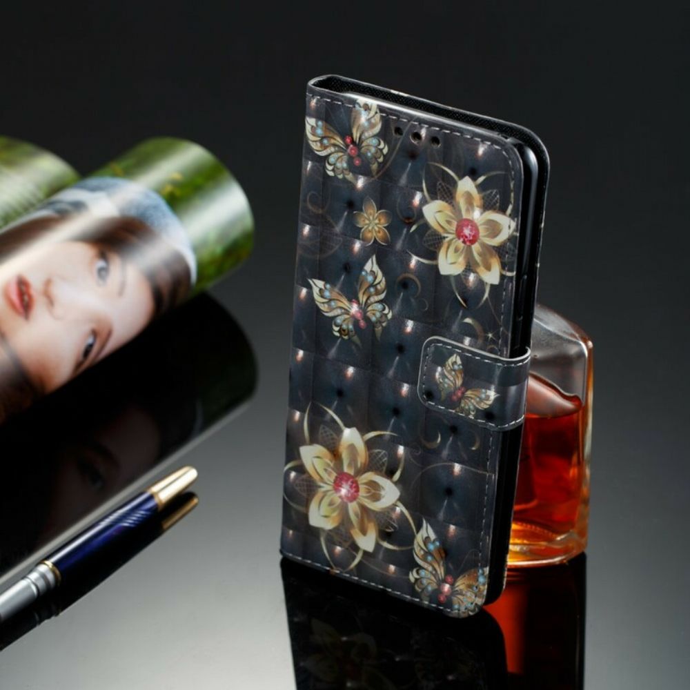 Folio-hoesje voor Samsung Galaxy S9 Plus Retro Kleurrijke Bloemen