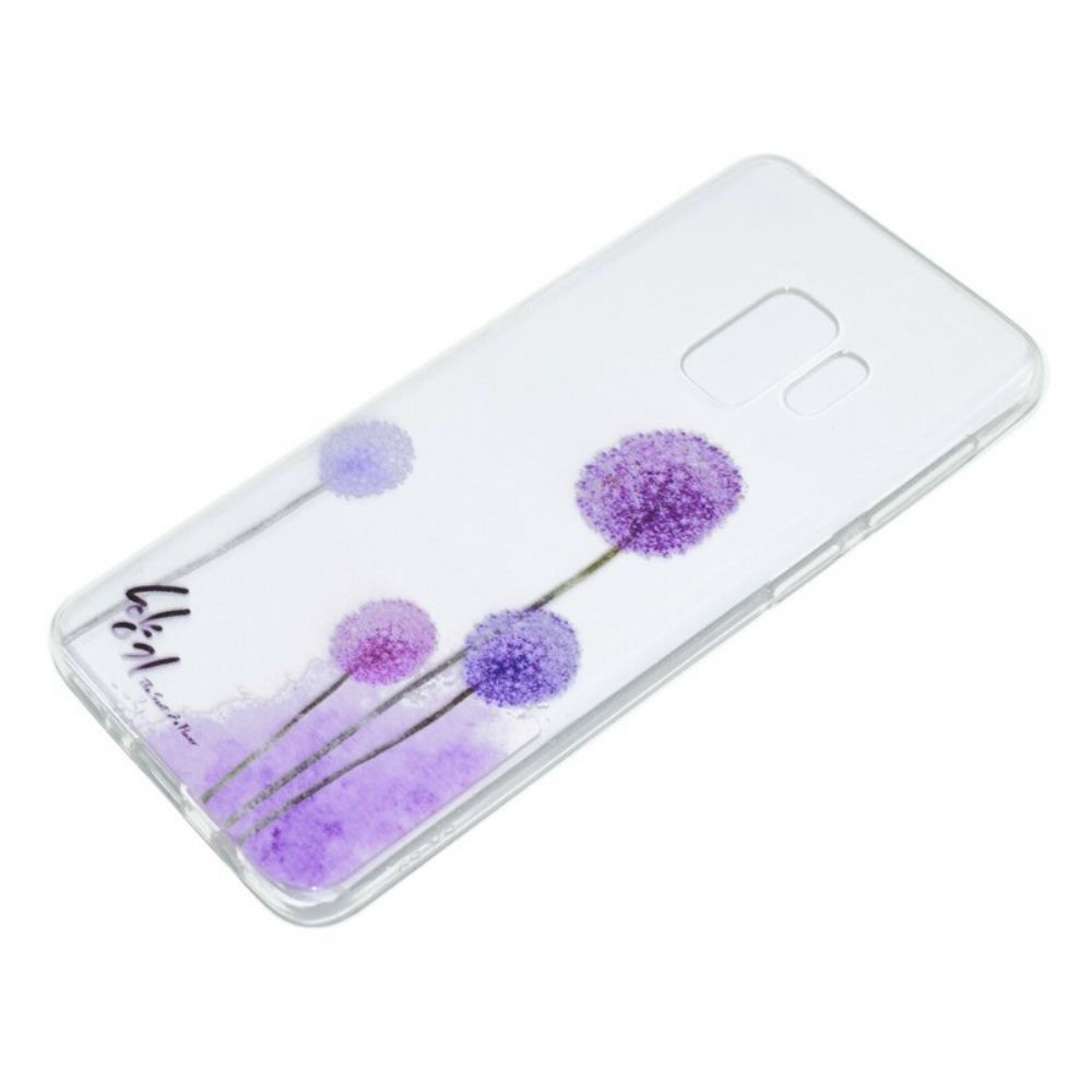 Hoesje voor Samsung Galaxy S9 Plus Transparante Kleurrijke Paardebloemen