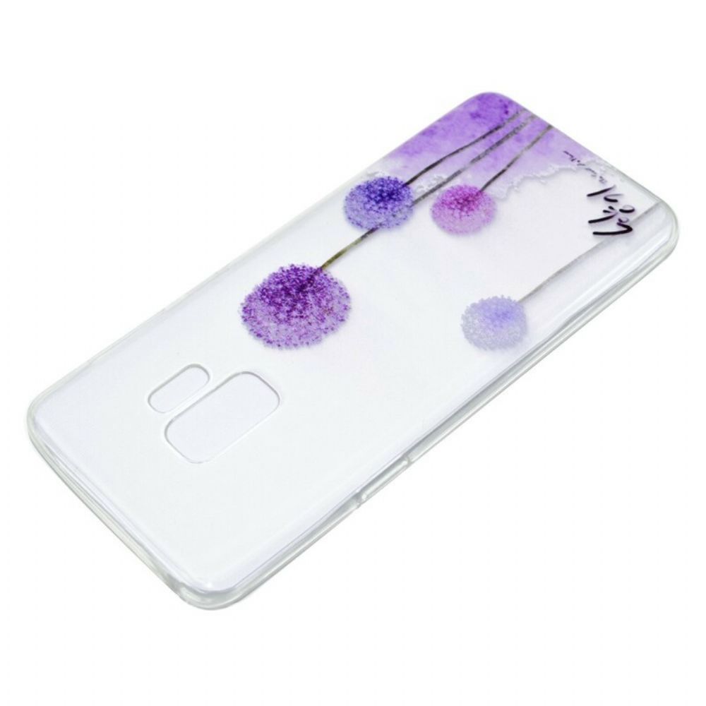 Hoesje voor Samsung Galaxy S9 Plus Transparante Kleurrijke Paardebloemen