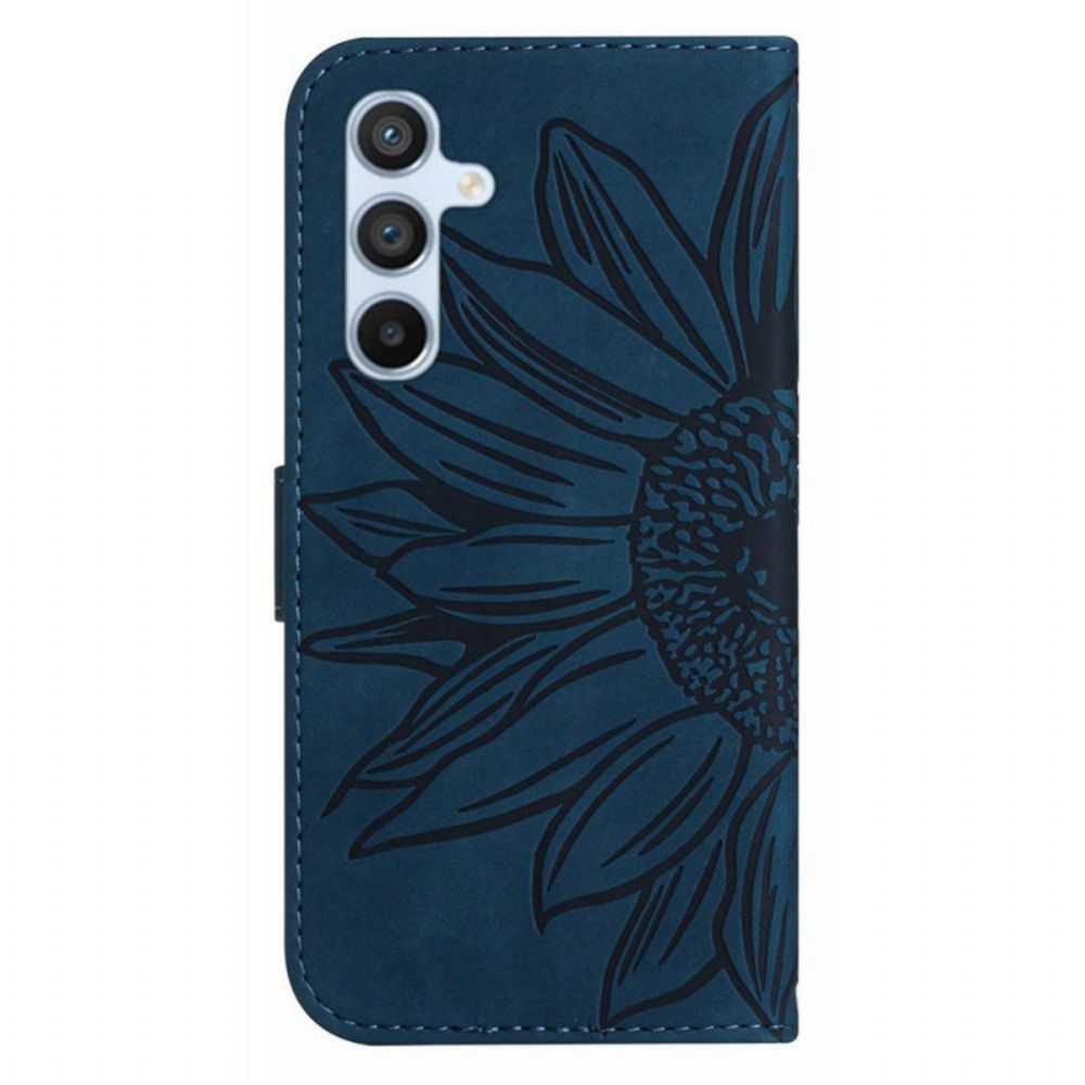 Bescherming Hoesje Samsung Galaxy A17 4g / 5g Bandje Met Zonnebloemprint