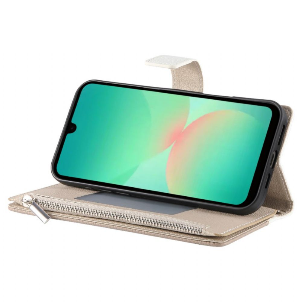 Bescherming Hoesje Samsung Galaxy A17 4g / 5g Portemonnee Met Rits En Riempje