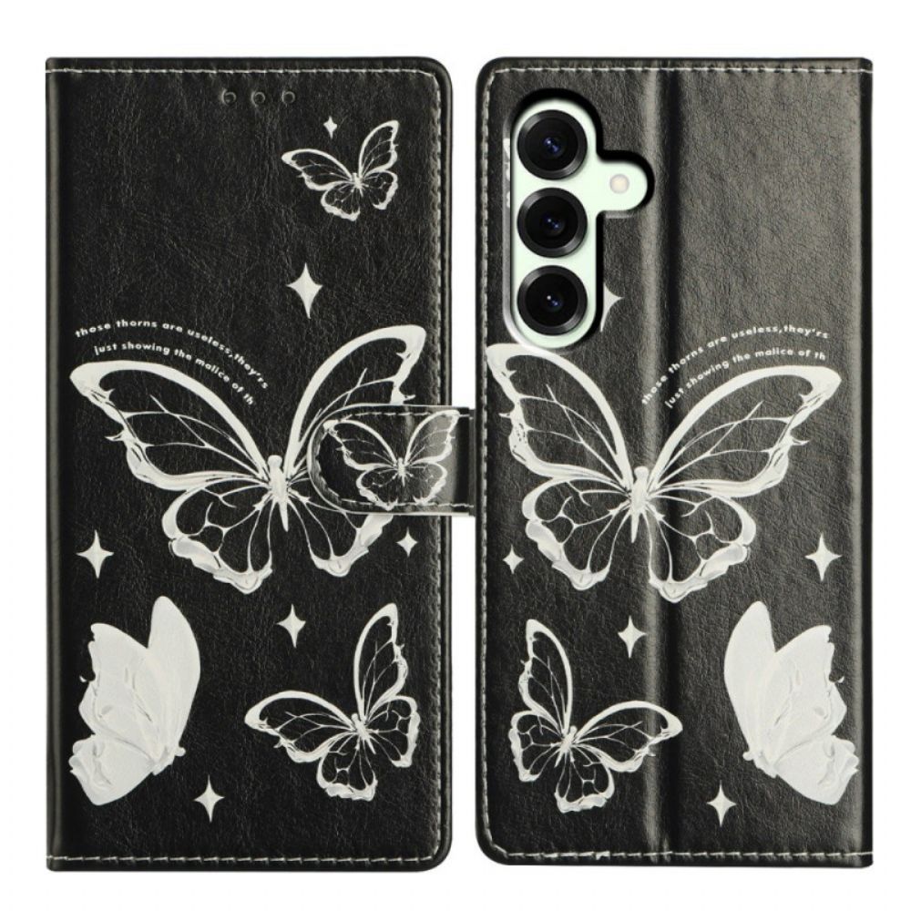 Bescherming Hoesje Samsung Galaxy A17 4g / 5g Zwart-witte Vlinders