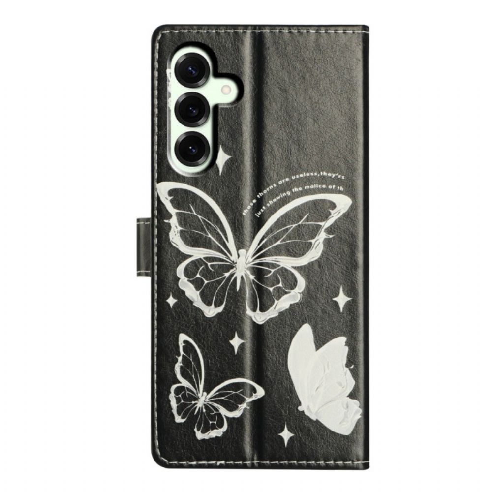 Bescherming Hoesje Samsung Galaxy A17 4g / 5g Zwart-witte Vlinders