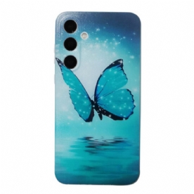 Cover Hoesje Samsung Galaxy A17 4g / 5g Telefoonhoesje Blauwe Vlinder