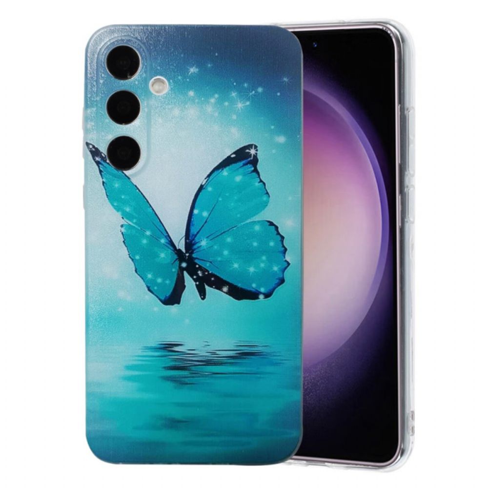 Cover Hoesje Samsung Galaxy A17 4g / 5g Telefoonhoesje Blauwe Vlinder