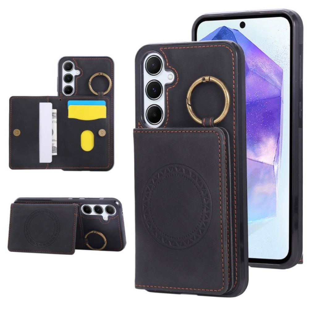 Cover Hoesje Samsung Galaxy A17 4g / 5g Telefoonhoesje Kaarthouder En Ring