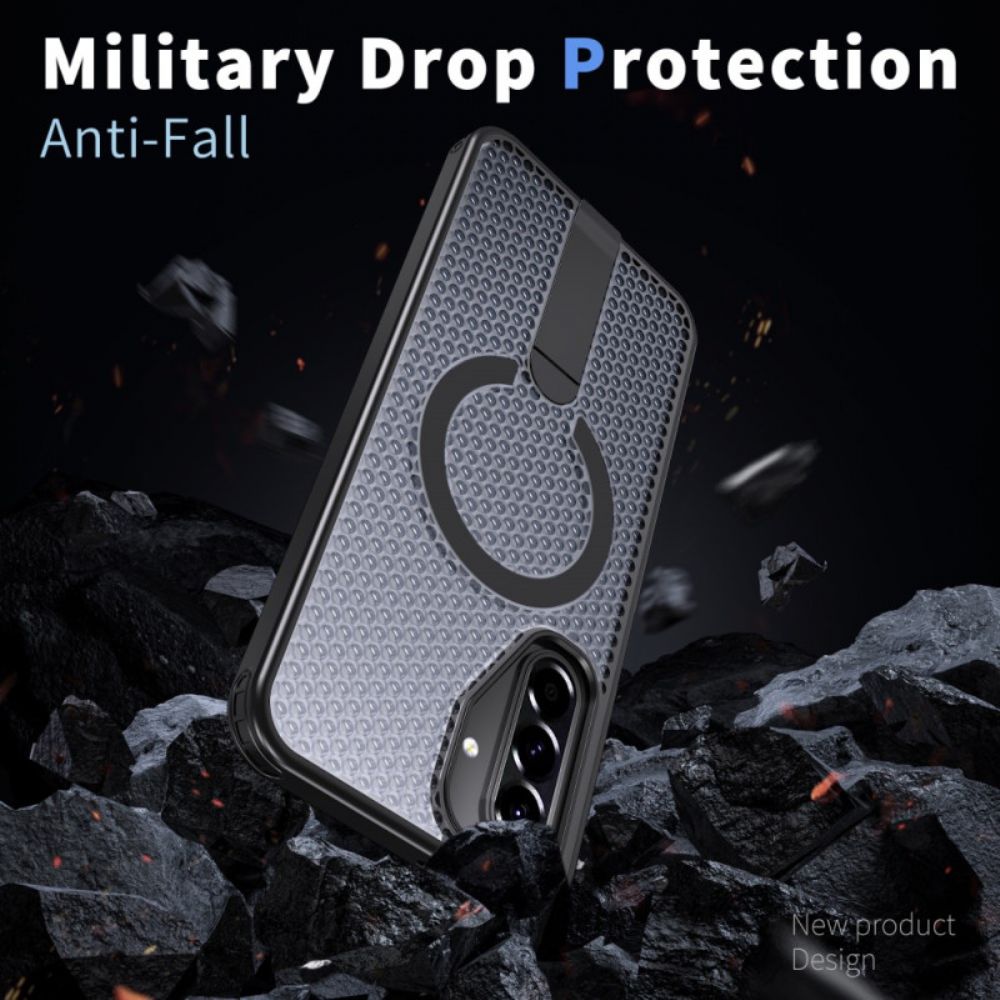 Cover Hoesje Samsung Galaxy A17 4g / 5g Telefoonhoesje Magnetische Rastertextuur