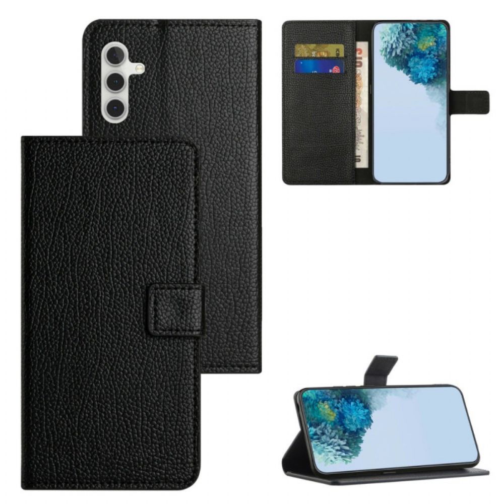 Flip Case Leren Samsung Galaxy A17 4g / 5g Lychee Textuur Lederlook
