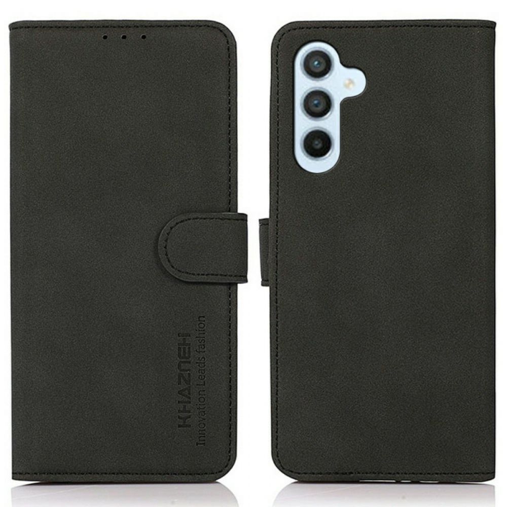 Flip Case Leren Samsung Galaxy A17 4g / 5g Suèdelook Khazneh