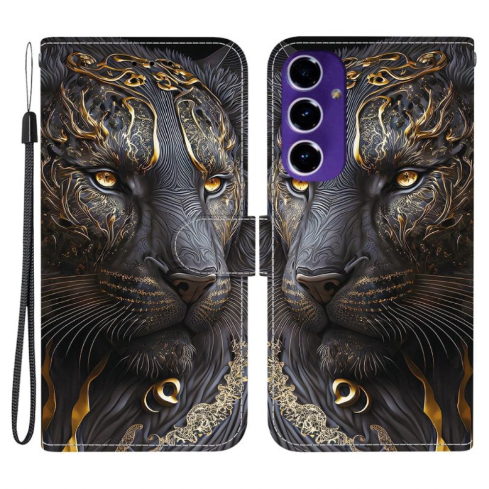 Folio-hoesje Samsung Galaxy A17 4g / 5g Gouden En Zwarte Leeuw