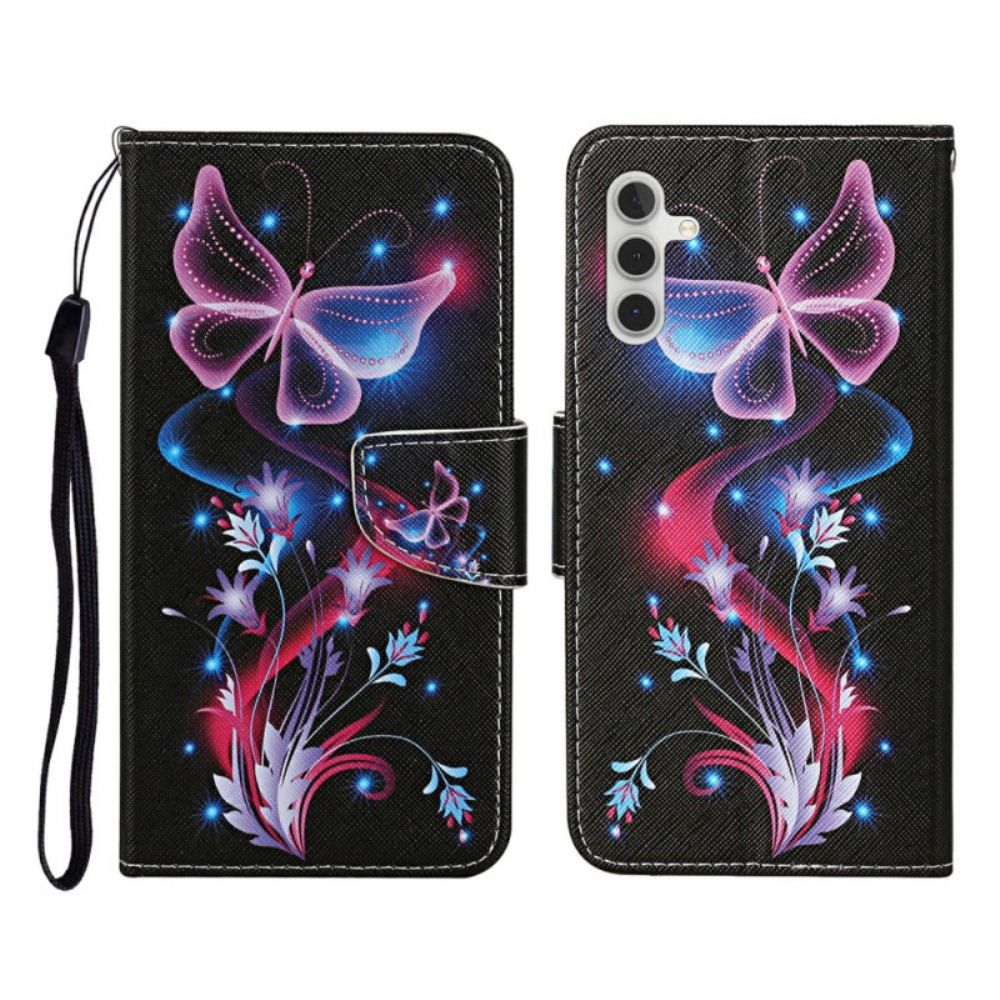 Folio-hoesje Samsung Galaxy A17 4g / 5g Lichtgevende Vlinders