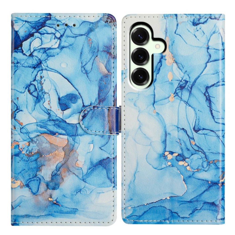 Folio-hoesje Samsung Galaxy A17 4g / 5g Telefoonhoesje Blauw Marmer