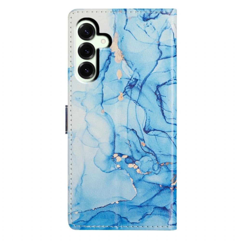 Folio-hoesje Samsung Galaxy A17 4g / 5g Telefoonhoesje Blauw Marmer