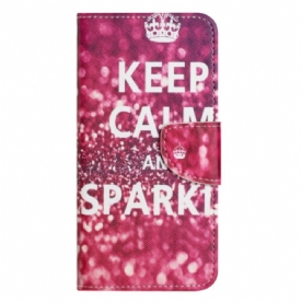 Folio-hoesje Samsung Galaxy A17 4g / 5g Telefoonhoesje Blijf Kalm En Sprankel