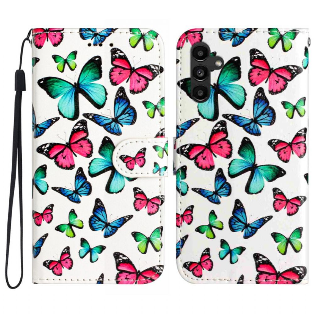 Folio-hoesje Samsung Galaxy A17 4g / 5g Telefoonhoesje Kleurrijke Vlinders