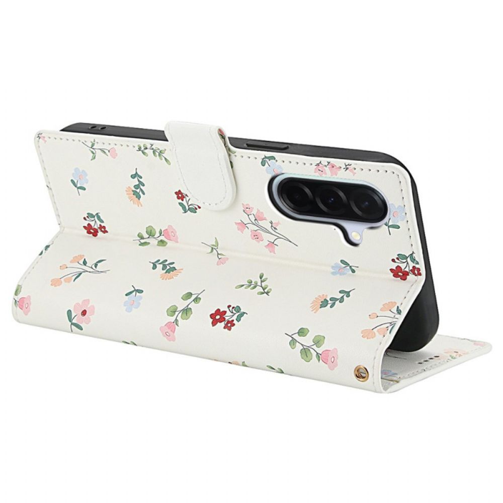 Folio-hoesje Samsung Galaxy A17 4g / 5g Telefoonhoesje Portemonnee Met Bloemenprint