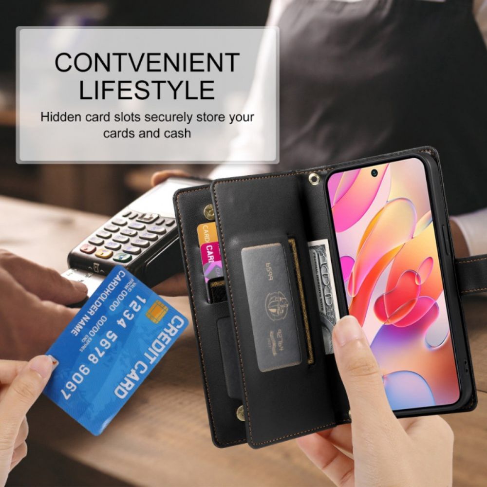 Folio-hoesje Samsung Galaxy A17 4g / 5g Telefoonhoesje Portemonnee Met Ritsvak En Riempjes