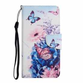 Folio-hoesje Samsung Galaxy A17 4g / 5g Vlinders En Bloemen