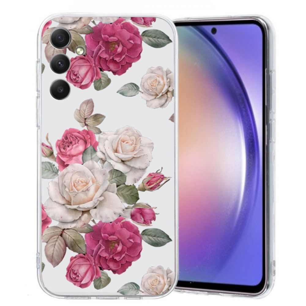 Hoesje Samsung Galaxy A17 4g / 5g Pioenroos-patroon Bescherming Hoesje