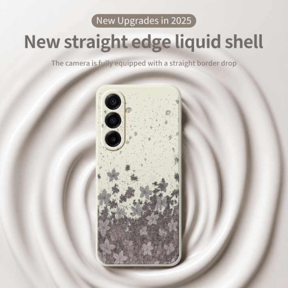 Hoesje Voor Samsung Galaxy A17 4g / 5g Grijze Bloemen