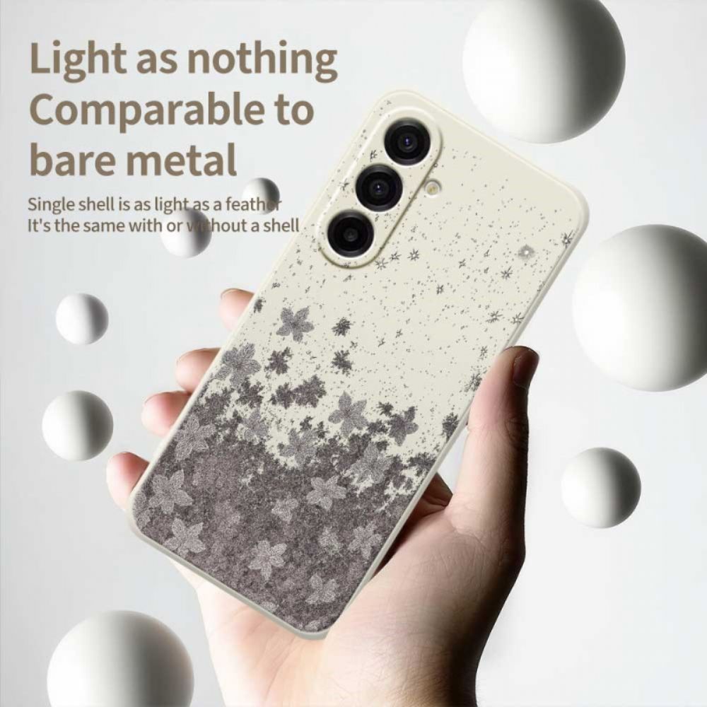 Hoesje Voor Samsung Galaxy A17 4g / 5g Grijze Bloemen