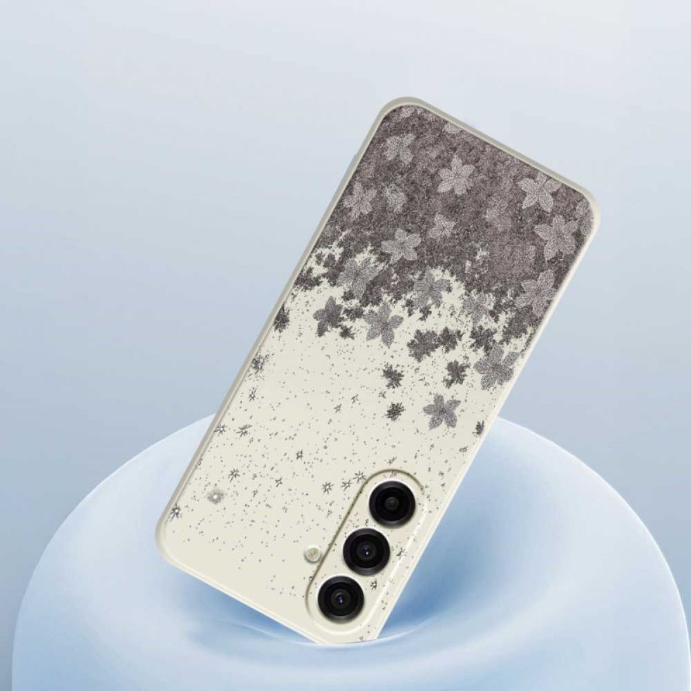 Hoesje Voor Samsung Galaxy A17 4g / 5g Grijze Bloemen