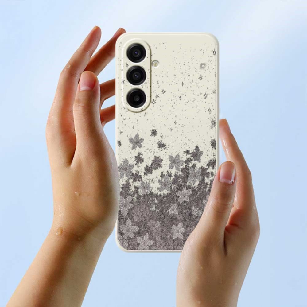 Hoesje Voor Samsung Galaxy A17 4g / 5g Grijze Bloemen