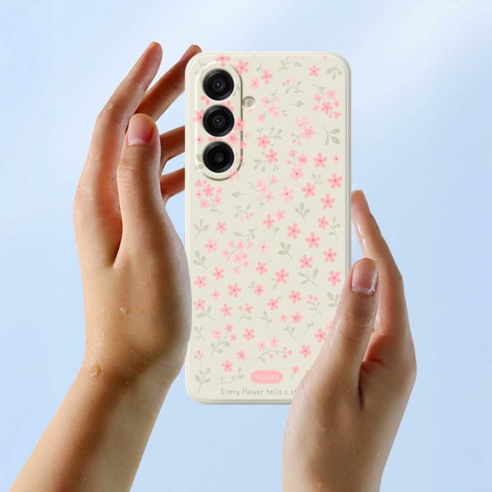 Hoesje Voor Samsung Galaxy A17 4g / 5g Roze Bloemen