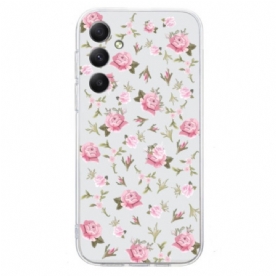 Hoesje Voor Samsung Galaxy A17 4g / 5g Roze Bloemenpatroon