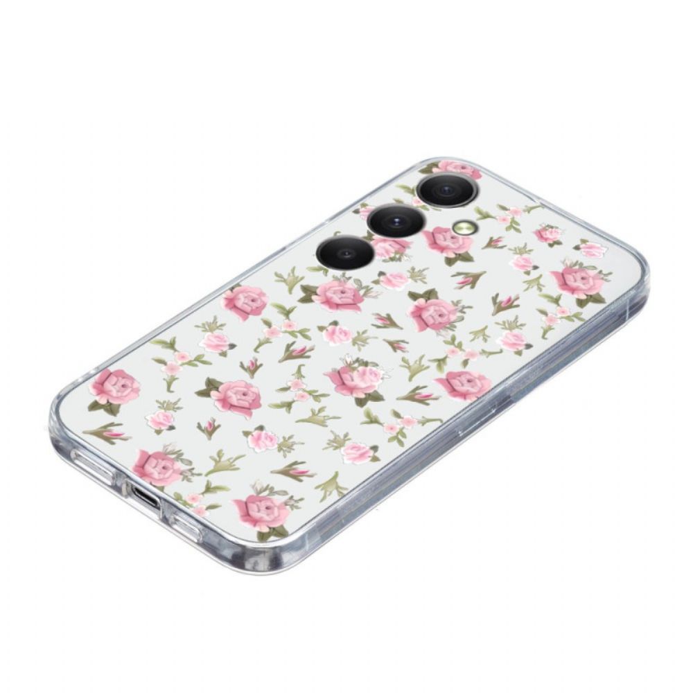 Hoesje Voor Samsung Galaxy A17 4g / 5g Roze Bloemenpatroon
