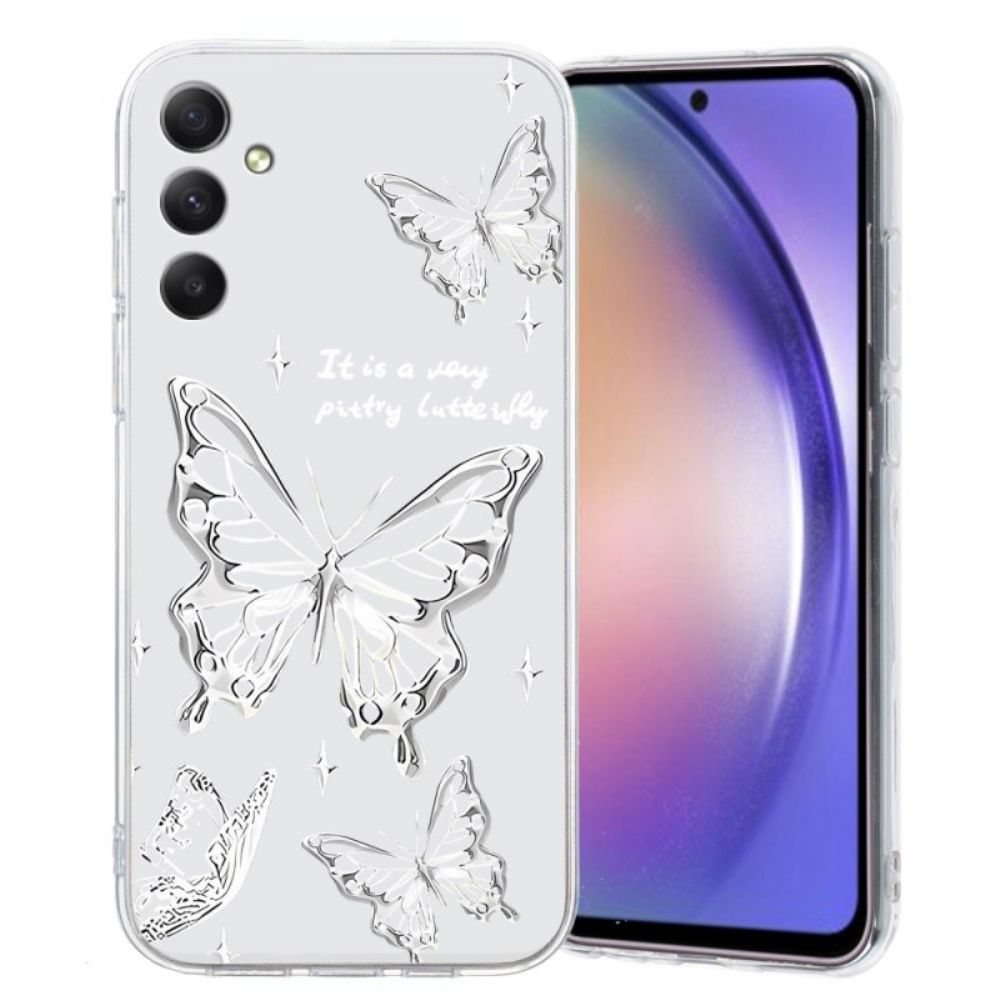 Hoesje Voor Samsung Galaxy A17 4g / 5g Witte Vlinder