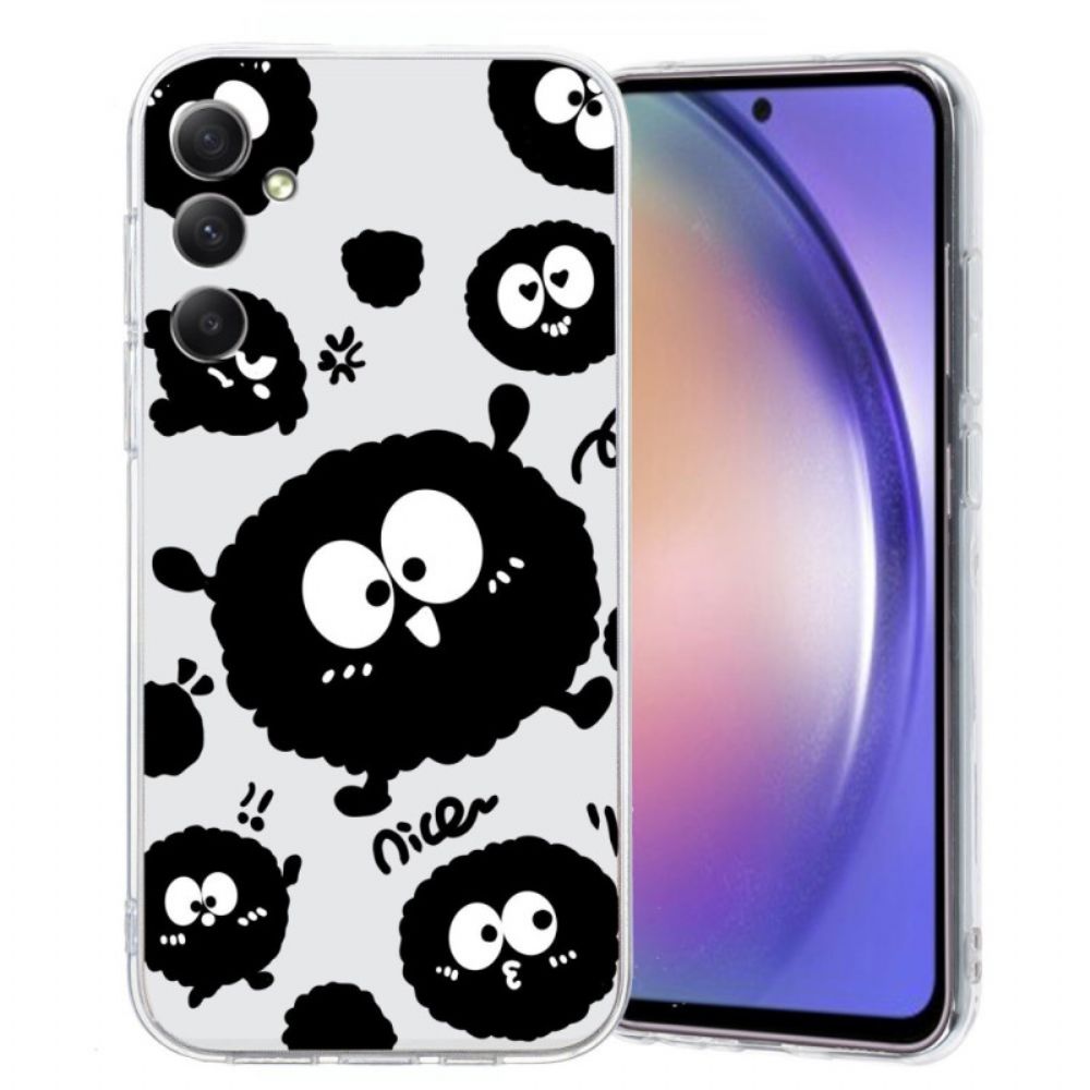 Hoesje Voor Samsung Galaxy A17 4g / 5g Zwart Oog-patroon