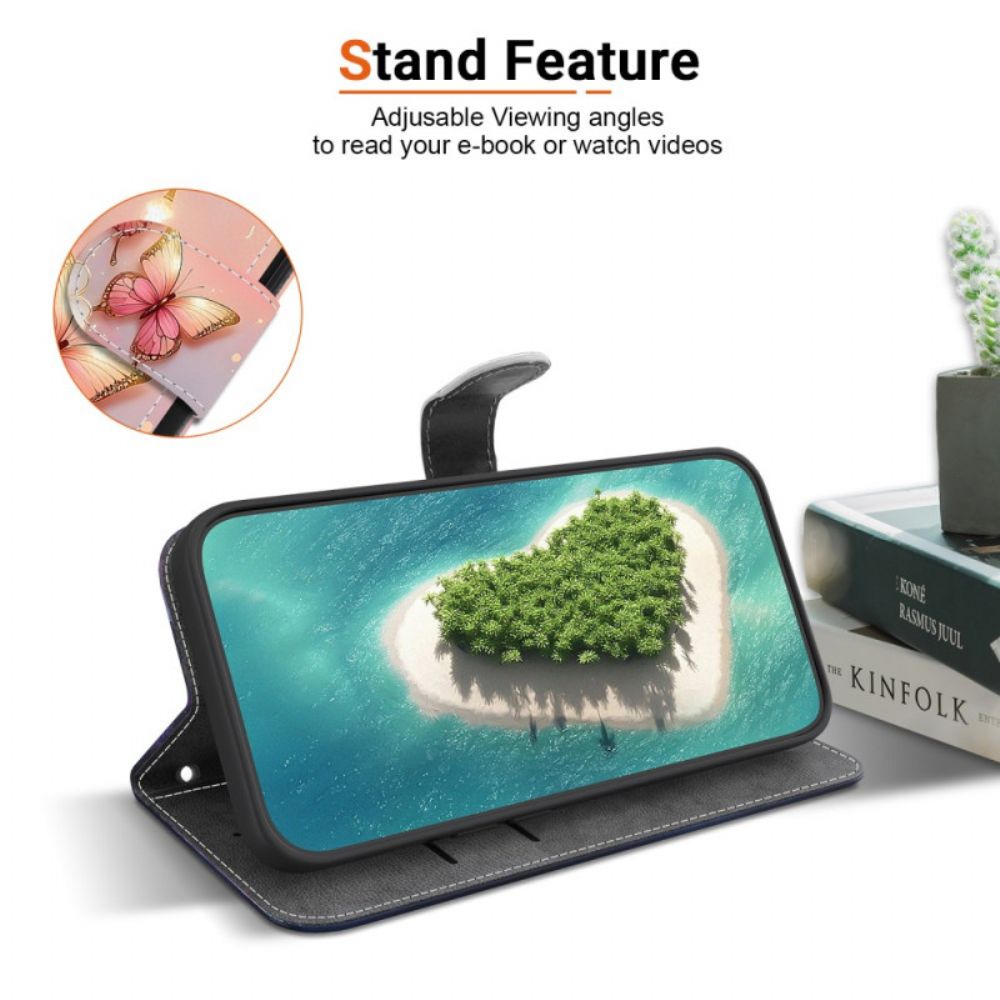 Leren Hoesje Samsung Galaxy A17 4g / 5g Diamanten Beer