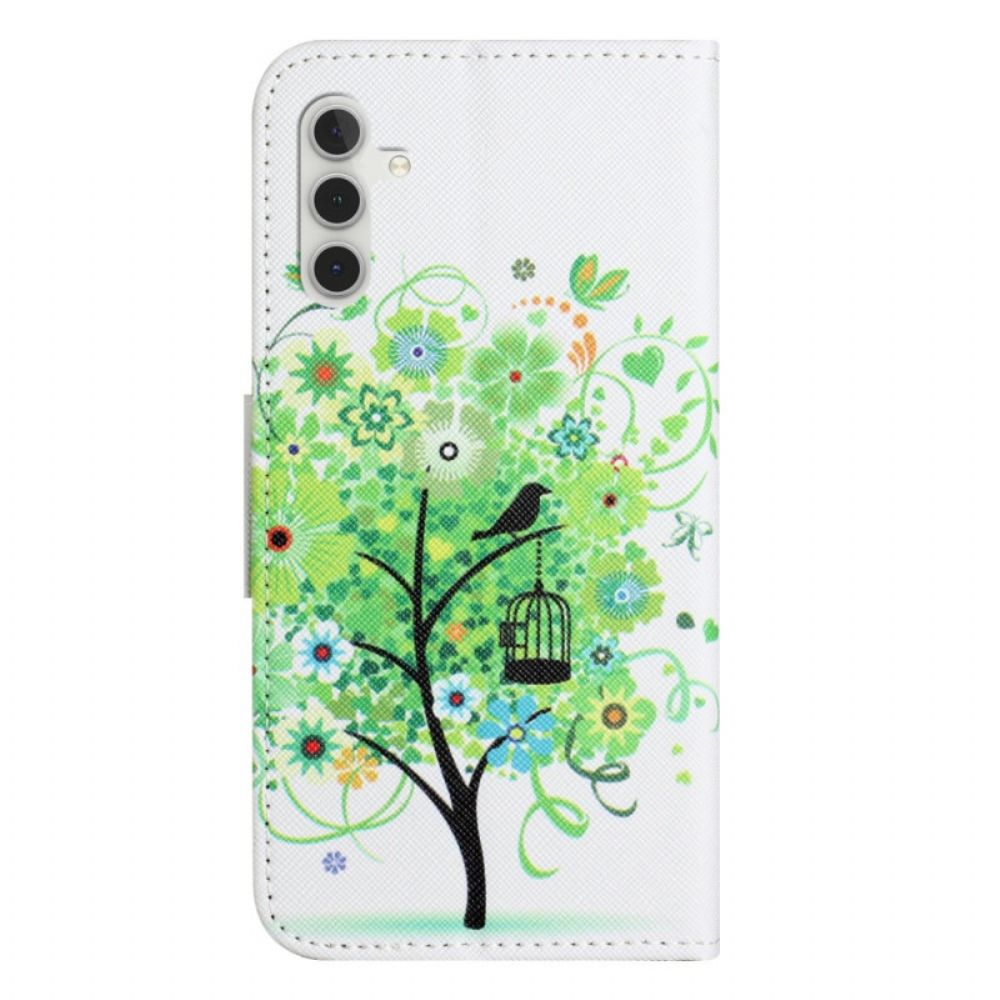 Leren Hoesje Samsung Galaxy A17 4g / 5g Groene Boom Bescherming Hoesje