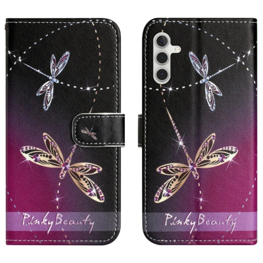 Leren Hoesje Samsung Galaxy A17 4g / 5g Libellen Bescherming Hoesje