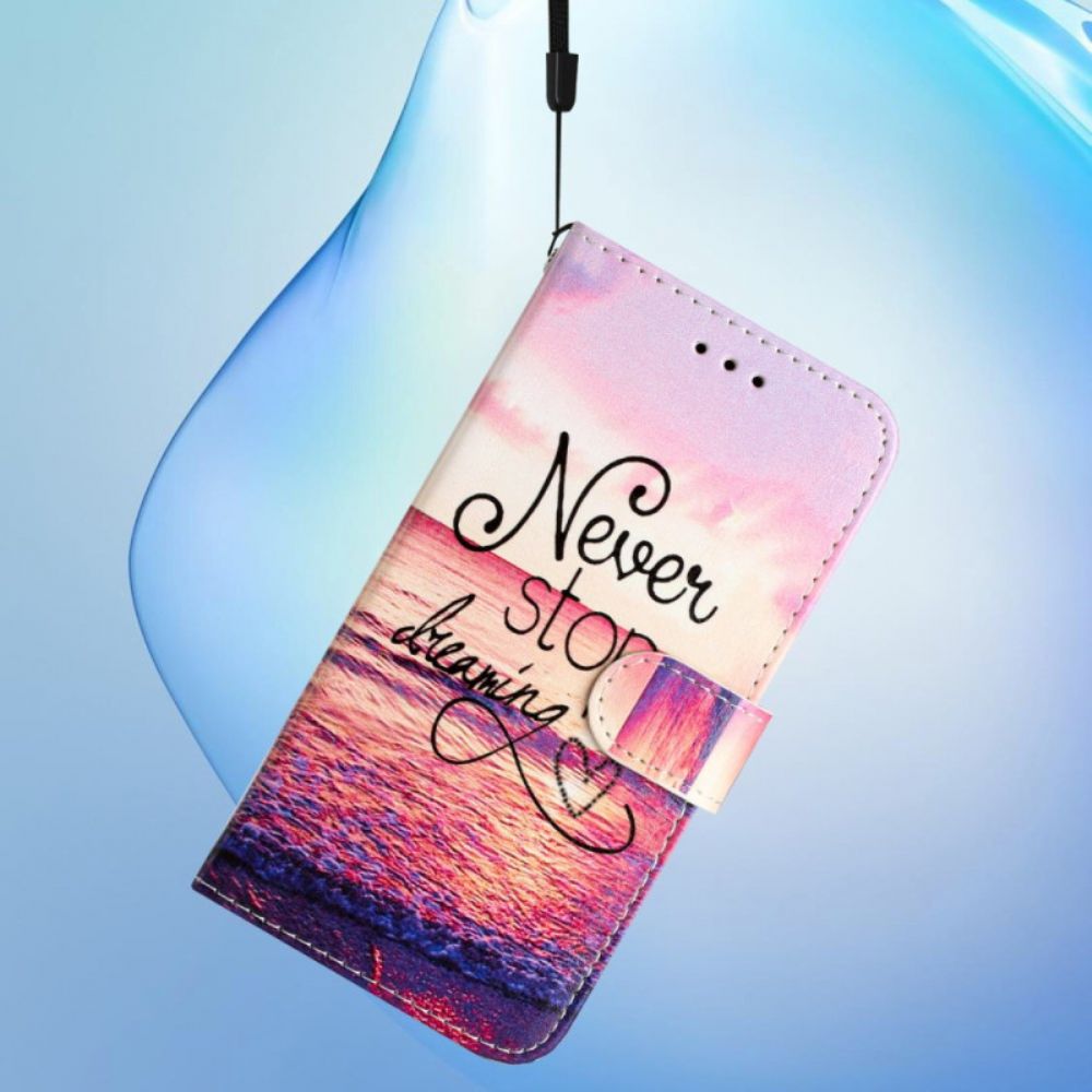 Leren Hoesje Samsung Galaxy A17 4g / 5g Never Stop Dreaming