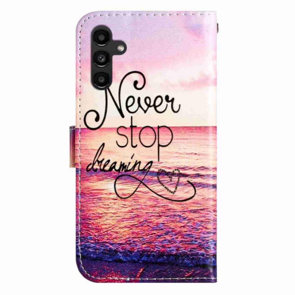 Leren Hoesje Samsung Galaxy A17 4g / 5g Never Stop Dreaming