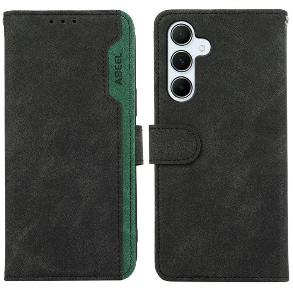 Leren Hoesje Samsung Galaxy A17 4g / 5g Tweekleurig Abeel Bescherming Hoesje