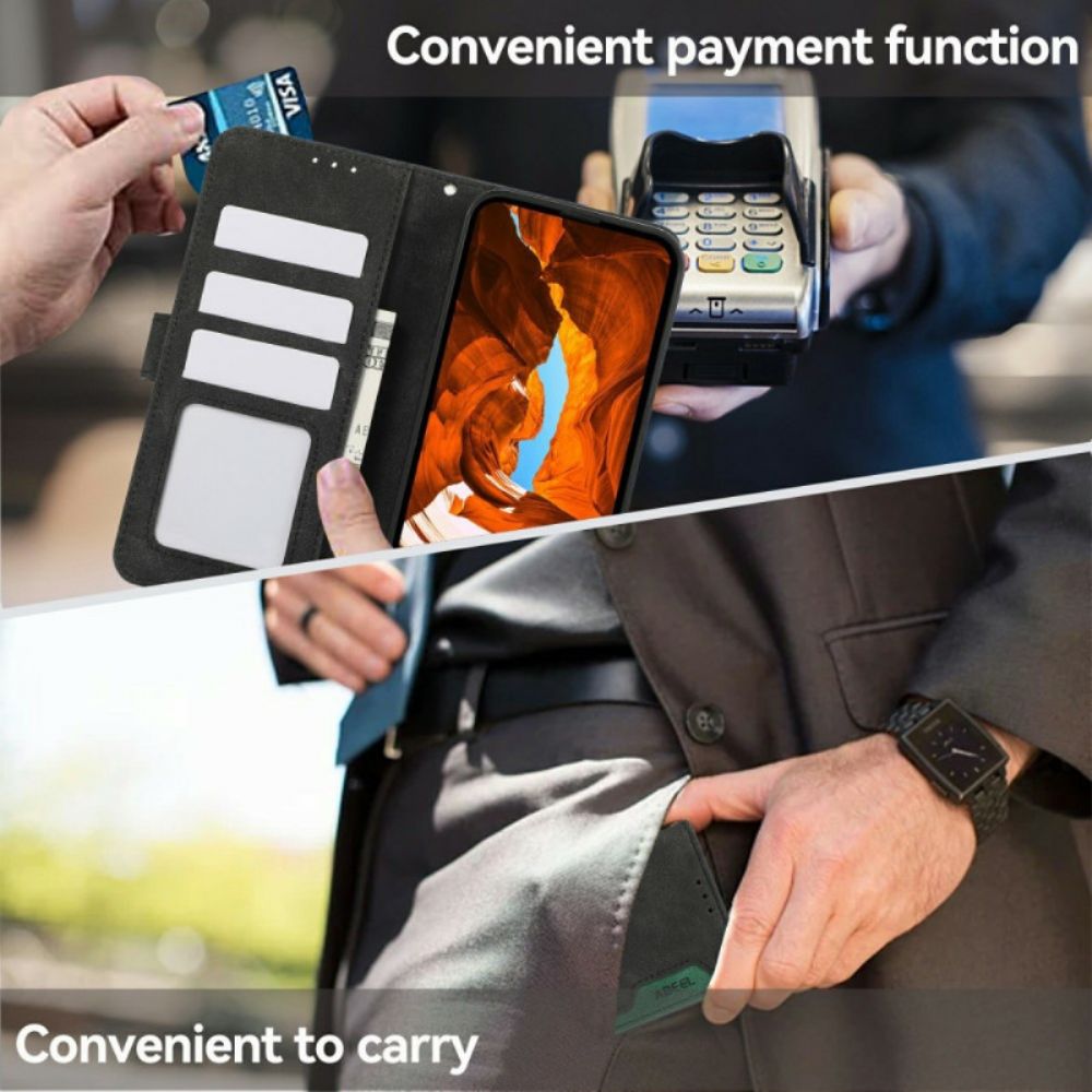 Leren Hoesje Samsung Galaxy A17 4g / 5g Tweekleurig Abeel Bescherming Hoesje