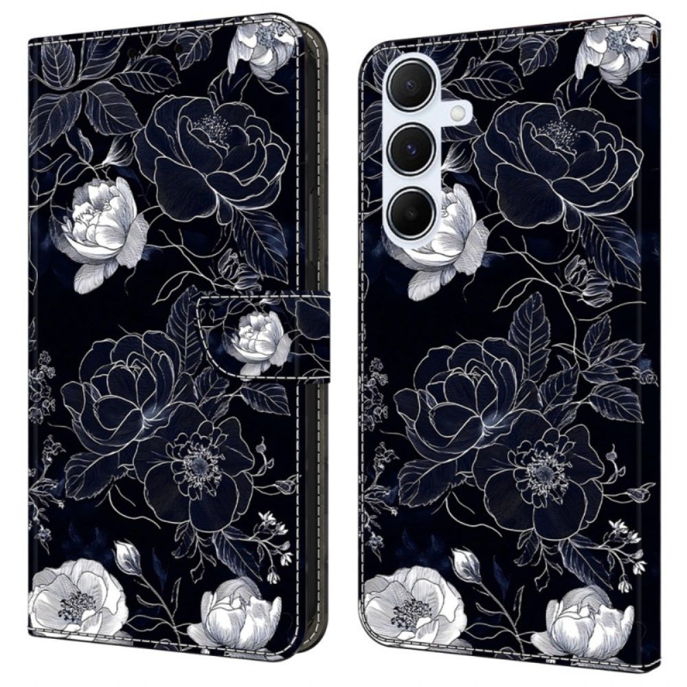 Leren Hoesje Samsung Galaxy A17 4g / 5g Vintage Bloemen Bescherming Hoesje