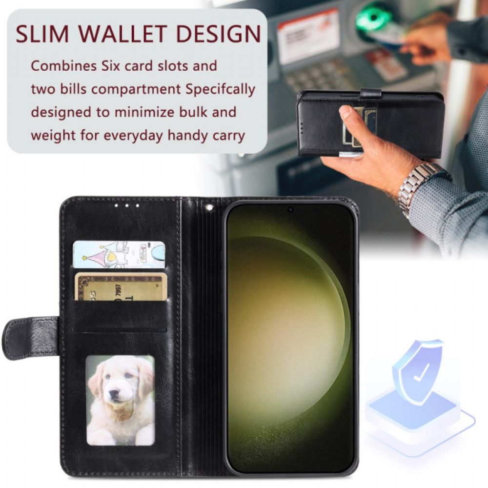 Leren Hoesje Voor Samsung Galaxy A17 4g / 5g 6 Kaartsleuven En Koord