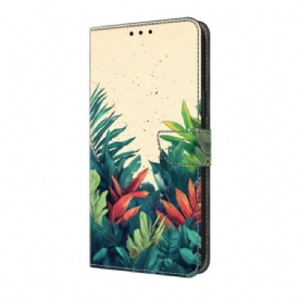 Leren Hoesje Voor Samsung Galaxy A17 4g / 5g Bladeren