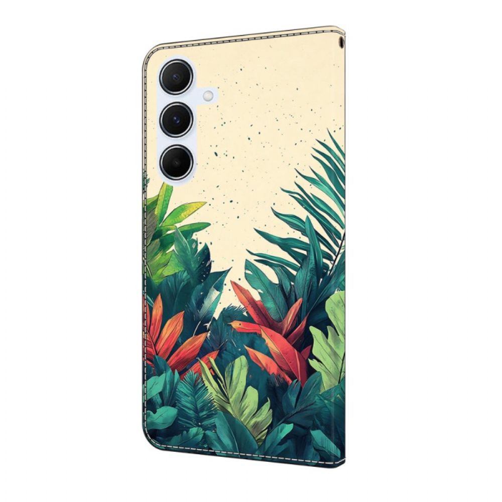 Leren Hoesje Voor Samsung Galaxy A17 4g / 5g Bladeren