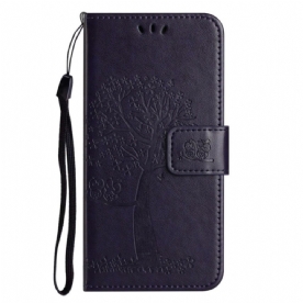 Leren Hoesje Voor Samsung Galaxy A17 4g / 5g Boom En Uilen