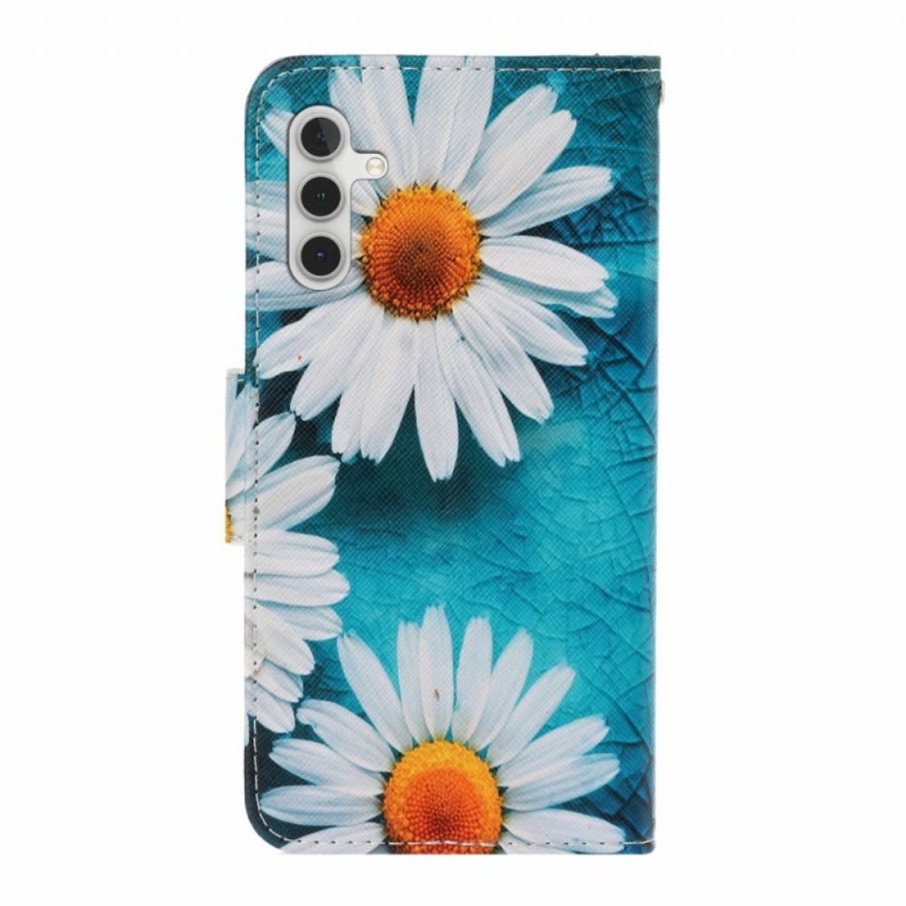 Leren Hoesje Voor Samsung Galaxy A17 4g / 5g Chrysanten