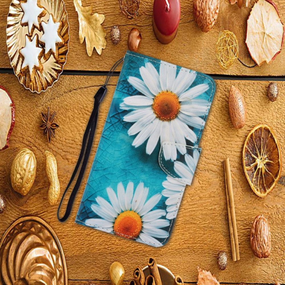 Leren Hoesje Voor Samsung Galaxy A17 4g / 5g Chrysanten