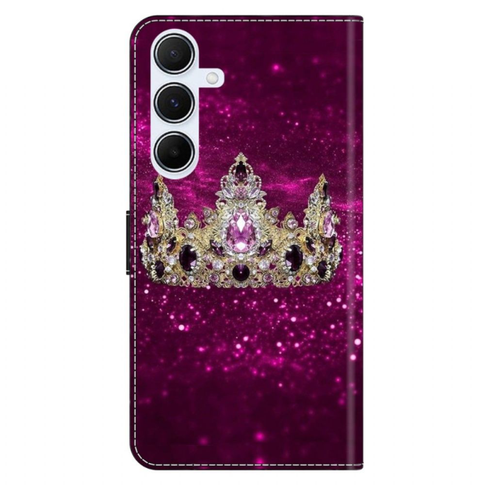 Leren Hoesje Voor Samsung Galaxy A17 4g / 5g Diamanten Kroon